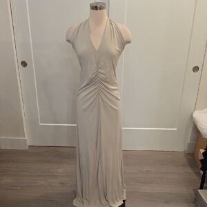 Zara womens Light Green ruched Halter maxi Dress size L and XL available NWTS